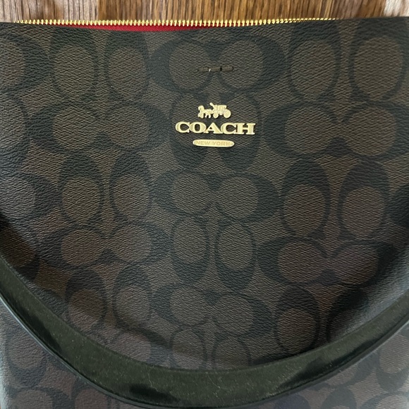 Coach Dark Brown and Black Signature Bag - Picture 1 of 4